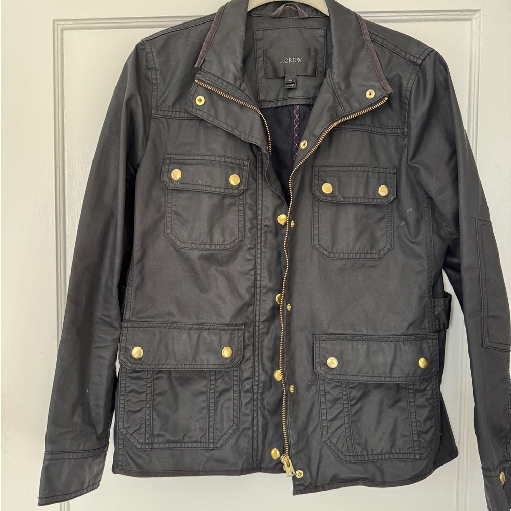 J.Crew Black Boyfriend Jacket with Gold Accents Petite Medium